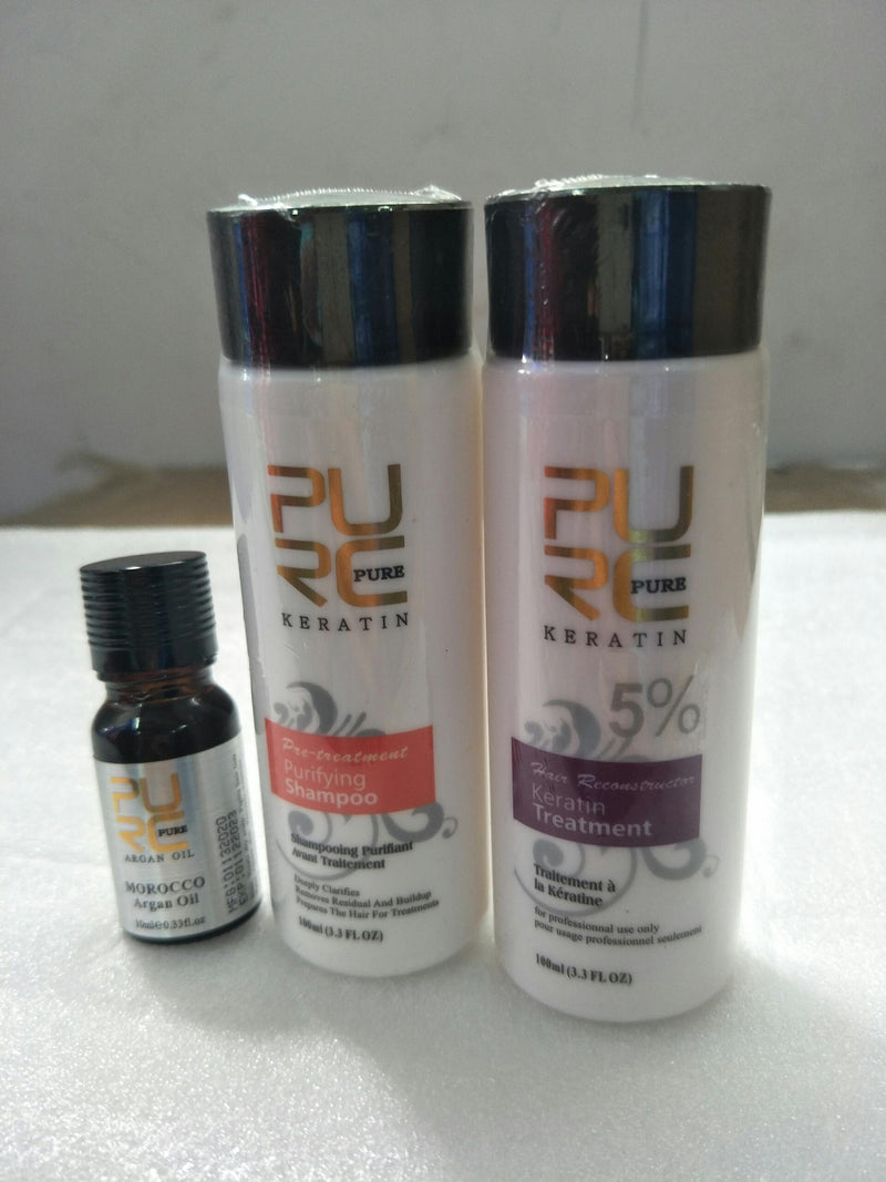 PURC Straightening hair Repair and straighten damage hair products Brazilian keratin treatment + purifying shampoo