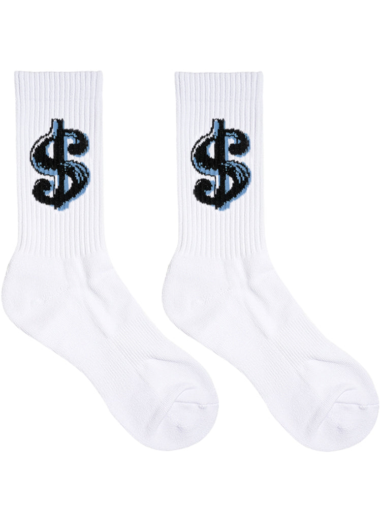 Dollar pattern men's sports fitness basketball socks