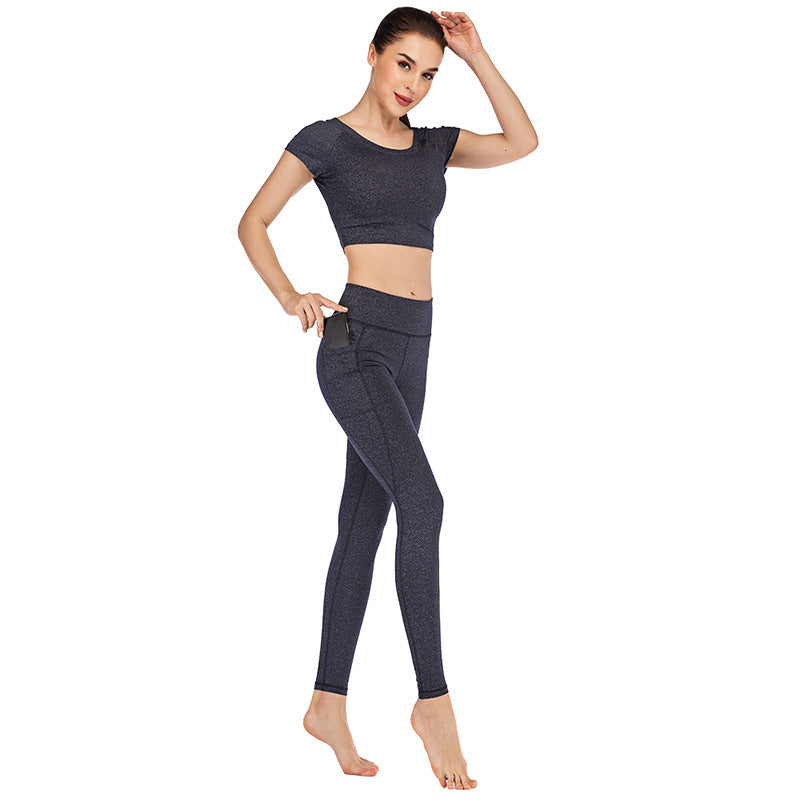 Pocket yoga clothes suit women