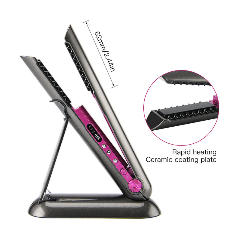 Professional Hair Straightener Ceramic Flat Iron 2 In 1 Cordless Hair Straightener And Curler Rechargeable Wireless Straightene