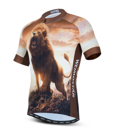 Cycling Jerseys Men 3D Lion Printing Bicycle Clothing Breathable Short Sleeve Mtb Shirts Quick Dry Bike Tops